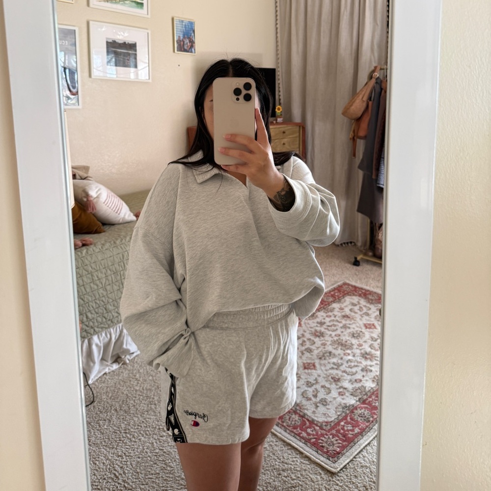 Champion White/Gray Athletic Shorts